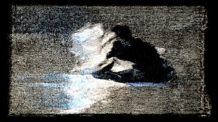 Obraz premium interpretation of holy light shining over a digital hilltop