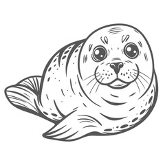 Cute Ringed Seal Cartoon Illustration