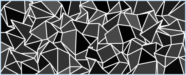 Geometric Black and Gray Art, A modern composition of black and gray polygonal shapes with depth