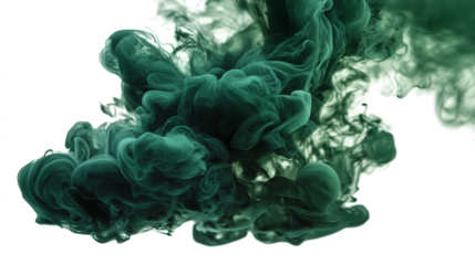  green ink swirling  isolated on white transparent background