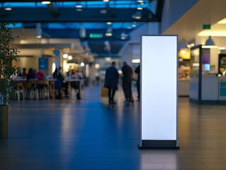 Fototapeta premium Digital display installation in modern mall advertising screen retail environment evening ambiance