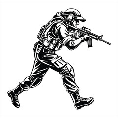 Vector sport illustration drawing of a warrior person with sword