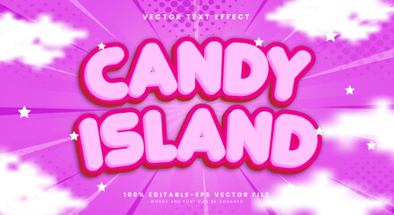 Candy Island 3d editable text effect Template Suitable for Sweet dream theme