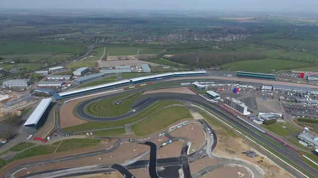 Aerial view of Silverstone Circuit. UK