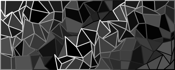 Dark Modern Geometry, High-contrast abstract geometry arranged in a unique structure.