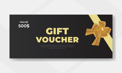 Gift voucher card design background template