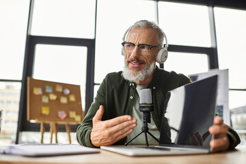 Engaging discussion during a virtual meeting in a modern office space