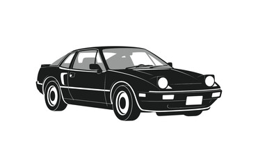 Fototapeta premium Car silhouette in black vector illustration