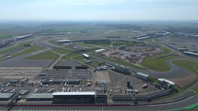 Aerial view of Silverstone Circuit. UK