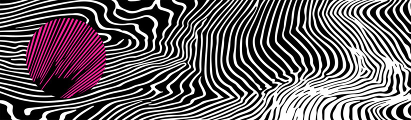 Abstract vector illustration with wavy black and white lines forming fluid patterns. Perfect for modern backgrounds, graphic design, and contemporary art projects.