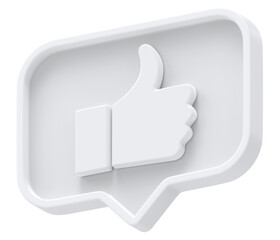 3d white shape like social media notification rectangle icon isolated transparent background 3D rendering