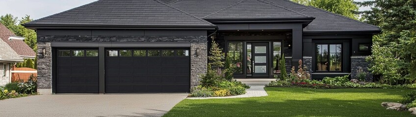 Surrounded by a vibrant green lawn, this home boasts curb appeal. 