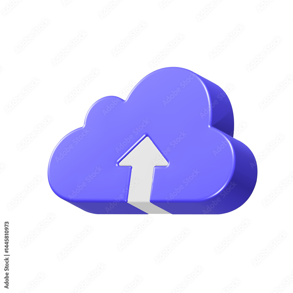 Fototapete upload icon button 3d rendering