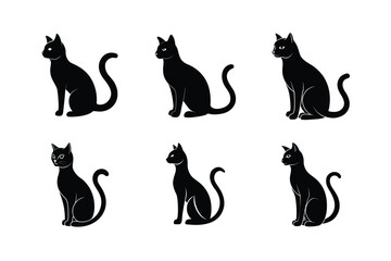 sleek cat silhouette vector modern and sharp design 5