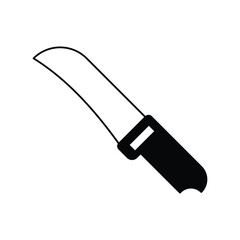 knife glyph outline icon with white background vector stock illustration