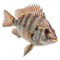 Striped Sea Bass A Detailed Look at this Stunning Fish Species isolated on transparent background