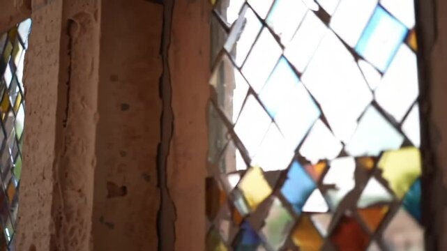 Setting Glass Mosaic Tiles for Labour Day Festival Slow-Motion