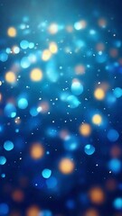 Blue bokeh background featuring soft lights and twinkling stars, creating a dreamy and atmospheric effect