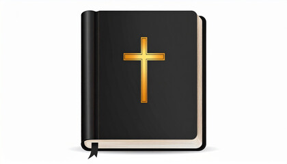 Obraz premium The holy bible and cross vector - illustration on a white isolated background wallpaper