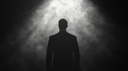 Obraz premium Ambitious businessman depicted in silhouette 