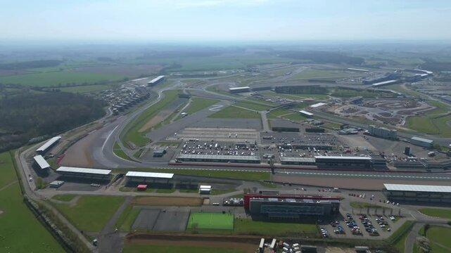 Aerial view of Silverstone Circuit. UK