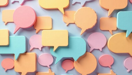 Repeating speech bubble pattern, pastel colors, nursery, cute, gentle