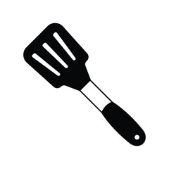 spatula glyph outline icon with white background vector stock illustration