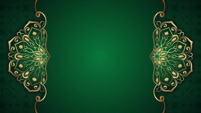 luxury background animation with golden mandala ornaments