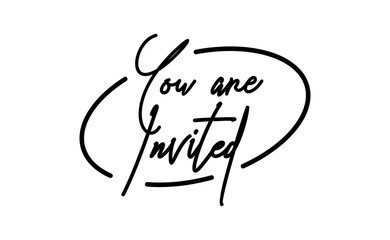 You are invited elegant card design with elegant frame. Invitation text banner