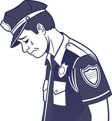 vector illustration of a man with binoculars