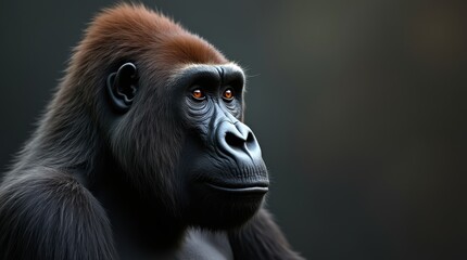 Obraz premium Majestic Gorilla Portrait: An Intimate Glance into the Soul of One of Nature's Most Fascinating Creatures