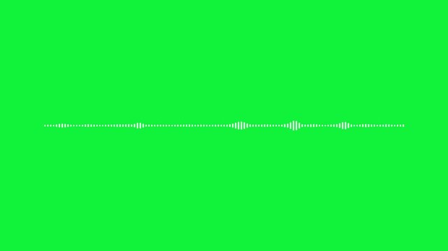 Audio waves on a green screen background. music icon. 4k video