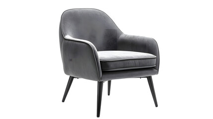 Fototapeta premium Modern Classic Grey Chair on White Background - Elegance in Furniture Design