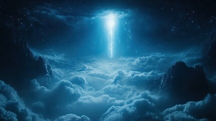 Celestial Light Piercing Clouds