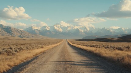 Open Road to Majestic Peaks