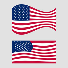 American flag waving design vector illustration