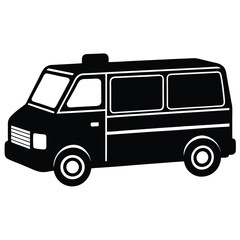 journalist element isolated news van on white background