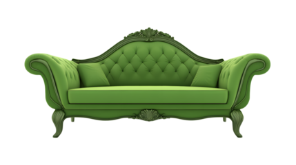 Modern Green Sofa Isolated on White Background for Interior Design Projects