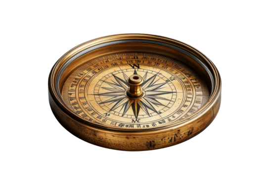 Antique compass brass casing detailed markings navigational tool vintage design exploration