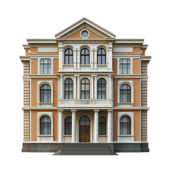 Fototapeta premium School Building Exterior Isolated on Transparent Background