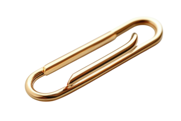 Elegant gold paperclip design minimalist office supply luxury stationery simple shape bright gold