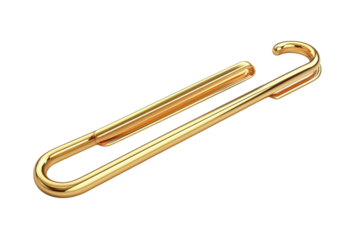 Elegant gold paperclip design modern shiny metallic minimalist simple office stationery desktop