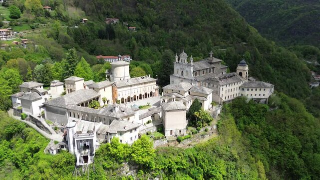 Aerial view of the Sacro Monte of Varallo Sesia