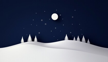 Winter night landscape