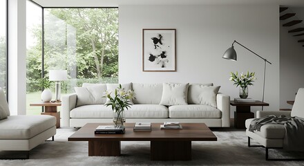 Fototapeta premium Tranquil Living Space AI Generated