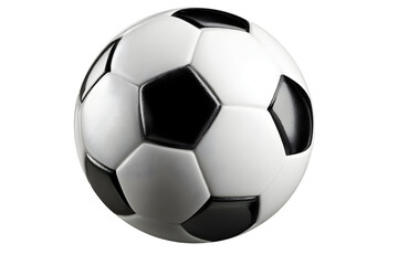 Naklejka premium Classic soccer ball, featuring black pentagons and white hexagons, centered. Simple