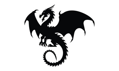 Fototapeta premium dragon silhouette vector illustration