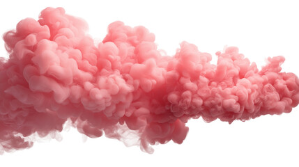 Pink ink swirling  isolated on white transparent background