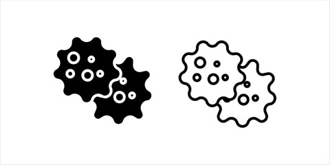 Cancer cell icon set , cancer disease vector illustration on white background.