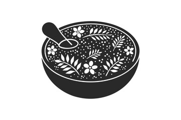 Herbal Powder silhouette vector illustration